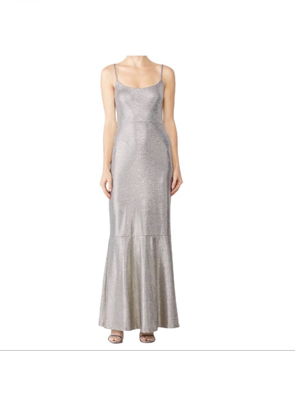 Hutch Silver Metallic Spaghetti-Strap Maxi Dress